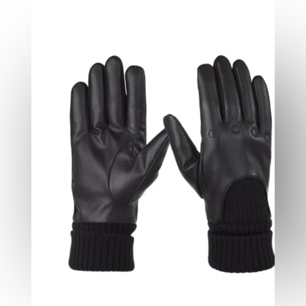 ISOTONER SIGNATURE
Men's Artificial Leather Driver Touchscreen Gloves In Black